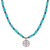 Halskette mit Perlenanhänger und mehreren Edelsteinen - Halskette mit Anhänger aus Sterlingsilber mit Perlen aus mehreren Edelsteinen