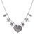 Silver pendant necklace, 'Heart Garden' - 950 Silver Heart Necklace Garden Charm thumbail