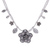 Silver pendant necklace, 'Karen Daisy' - Silver Flower Two Strand Charm Necklace