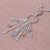 Silver Y-necklace, 'Feather Ring' - Feather and Flower 950 Silver Y-Necklace