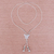 Silver lariat necklace, 'Butterfly Passion' - 950 Silver Butterfly Pendant Lariat Necklace (image 2b) thumbail