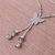 Silver lariat necklace, 'Butterfly Passion' - 950 Silver Butterfly Pendant Lariat Necklace (image 2d) thumbail