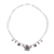 Silberne Halskette mit Anhänger - Zweireihige Charm-Halskette mit silberner Blume