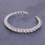Sterling silver cuff bracelet, 'Midnight Unity' - Sterling Silver Cuff Bracelet Linked Chain Motif (image 2b) thumbail