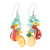Multi-gemstone dangle earrings, 'Candy Mood' - Multi-gemstone Dangle Earrings on Sterling Silver Hooks thumbail