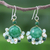 Quartz and cultured pearl dangle earrings, 'Vivid Dream in Green' - Green Quartz and Freshwater Pearl Dangle Earrings thumbail