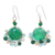 Quartz and cultured pearl dangle earrings, 'Vivid Dream in Green' - Green Quartz and Freshwater Pearl Dangle Earrings (image 2a) thumbail