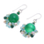 Quartz and cultured pearl dangle earrings, 'Vivid Dream in Green' - Green Quartz and Freshwater Pearl Dangle Earrings (image 2c) thumbail