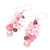 Rose quartz and cultured pearl dangle earrings, 'Sweet Summer' - Rose Quartz and Cultured Freshwater Pearl Dangle Earrings
