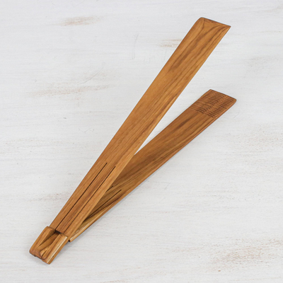 Teak wood tongs, 'Amiable Host' - Hand Crafted Teak Wood Tongs from Thailand
