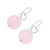 Rose quartz dangle earrings, 'Ethereal Orbs in Pink' - Sterling Silver and Rose Quartz Bead Heart Dangle Earrings (image 2c) thumbail