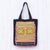 Cotton tote bag, 'Shiny Hmong' - Hmong Cotton Tote Bag with Zippered Interior Pocket thumbail