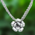 Silver pendant necklace, 'Karen Blossom' - Karen Hill Tribe Silver Beaded Pendant Necklace Flower thumbail