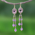 Gold plated amethyst waterfall earrings, 'Chiang Rai Twilight' - Amethyst Earrings in 18k Gold Plated Brass (image 2) thumbail