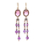 Gold plated amethyst waterfall earrings, 'Chiang Rai Twilight' - Amethyst Earrings in 18k Gold Plated Brass thumbail