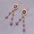 Gold plated amethyst waterfall earrings, 'Chiang Rai Twilight' - Amethyst Earrings in 18k Gold Plated Brass (image 2b) thumbail