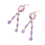 Gold plated amethyst waterfall earrings, 'Chiang Rai Twilight' - Amethyst Earrings in 18k Gold Plated Brass (image 2c) thumbail