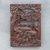 Teak wood relief panel, 'Joyful Family' - Hand Made Teak Wood Elephant Relief Panel thumbail