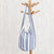 Cotton hobo shoulder bag, 'Vacation Sky' - Blue and White Striped Cotton Hobo Handbag thumbail