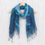 Cotton scarves, 'Sea of Love' (pair) - Pair of Cotton Scarves in Shades of Blue (image 2) thumbail