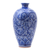 Ceramic vase, 'Blue Flora' - Artisan Made Blue Ceramic Vase