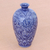Ceramic vase, 'Blue Flora' - Artisan Made Blue Ceramic Vase (image 2b) thumbail