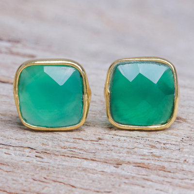 green button earrings