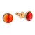 Gold plated carnelian button earrings, 'Fiery Day' - Gold Plated Sterling Silver Carnelian Button Earrings (image 2c) thumbail