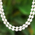 Cultured pearl and rhodium-plated brass beaded necklace, 'Ocean Peach' - Cultured Pearl and Rhodium Plated Brass Beaded Necklace (image 2) thumbail