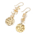 Citrine dangle earrings, 'Golden Coin in Yellow' - Citrine and Brass Coin Dangle Earrings (image 2c) thumbail