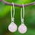 Rose quartz drop earrings, 'Luna in Pink' - Rose Quartz Sterling Silver Drop Earrings (image 2) thumbail