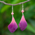 Orchid petal dangle earrings, 'Forever Orchid in Fuchsia' - Fuchsia Orchid Petal Earrings thumbail