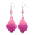 Orchid petal dangle earrings, 'Forever Orchid in Fuchsia' - Fuchsia Orchid Petal Earrings (image 2a) thumbail