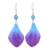 Orchid petal dangle earrings, 'Forever Orchid in Blue' - Blue Orchid Petal Earrings from Thailand thumbail