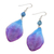 Orchid petal dangle earrings, 'Forever Orchid in Blue' - Blue Orchid Petal Earrings from Thailand (image 2c) thumbail