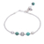 Sterling silver beaded bracelet, 'Flora Bead in Turquoise' - Sterling Silver Reconstituted Turquoise Beaded Bracelet thumbail