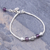 Amethyst beaded bracelet, 'Flora Bead in Purple' - Hand Threaded Sterling Silver Amethyst Beaded Bracelet