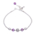 Amethyst-Perlenarmband, 'Flora Bead in Purple'. - Handgezogenes Armband aus Sterlingsilber mit Amethystperlen