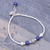 Armband mit Lapislazuli-Perlen, 'Flora Bead in Blue'. - Handgezogenes Armband aus Sterlingsilber mit Lapislazuli-Perlen