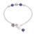 Lapis lazuli beaded bracelet, 'Flora Bead in Blue' - Hand Threaded Sterling Silver Lapis Lazuli Beaded Bracelet