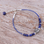 Lapis lazuli beaded bracelet, 'In Bloom in Blue' - Sterling and Karen Silver Lapis Lazuli Beaded Bracelet thumbail