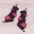 Macrame dangle earrings, 'Zigzag Dream in Pink' - Zigzag Pattern Hand-Knotted Macrame Dangle Earrings in Pink (image 2b) thumbail