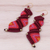 Macrame dangle earrings, 'Zigzag Dream in Red' - Zigzag Pattern Macrame Dangle Earrings in Red (image 2b) thumbail