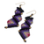 Macrame dangle earrings, 'Zigzag Dream in Purple' - Zigzag Pattern Macrame Dangle Earrings in Purple (image 2c) thumbail