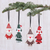 Cotton ornament set, 'Santa Claus is Coming' (set of 4) - Cotton and Paper Santa Ornaments (Set of 4)