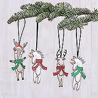 Cotton ornaments, Unicorns and Deer (set of 4)