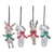 Cotton ornaments, 'Unicorns and Deer' (set of 4) - Unicorn and Deer Cotton Ornaments (Set of 4)