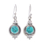 Sterling silver dangle earrings, 'Classic Moon' - Reconstituted Turquoise Sterling Silver Dangle Earrings