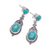 Sterling silver dangle earrings, 'Heirloom' - Sterling Silver Dangle Earrings with Reconstituted Turquoise