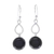 Onyx dangle earrings, 'Stars at Night' - Black Onyx Cabochon Dangle Earrings
